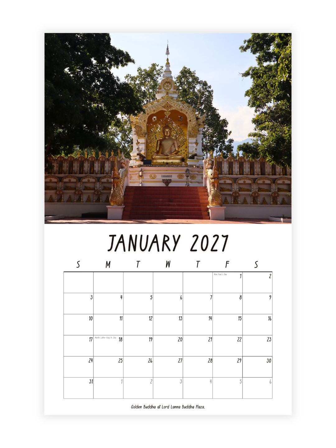 Chiang Mai Photography 2027 Wall Calendar