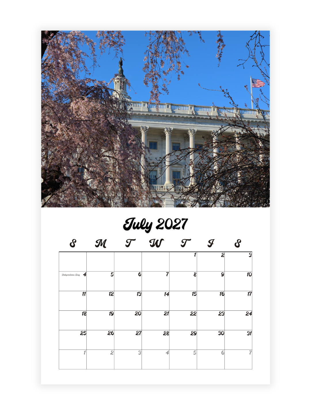 Washington D.C. Cherry Blossoms Photography 2027 Wall Calendar