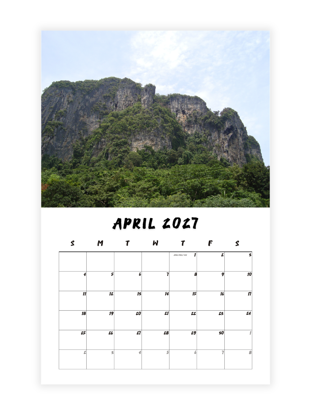 Krabi Photography 2027 Wall Calendar